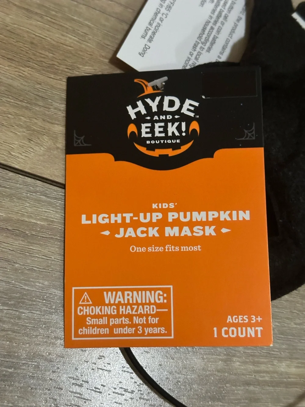 Kids light up Glitter Pumpkin Eye Mask - Orange & Black Halloween Accessory